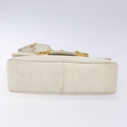 Celine Shoulder Leather, White, Leather, Shoulder Bag