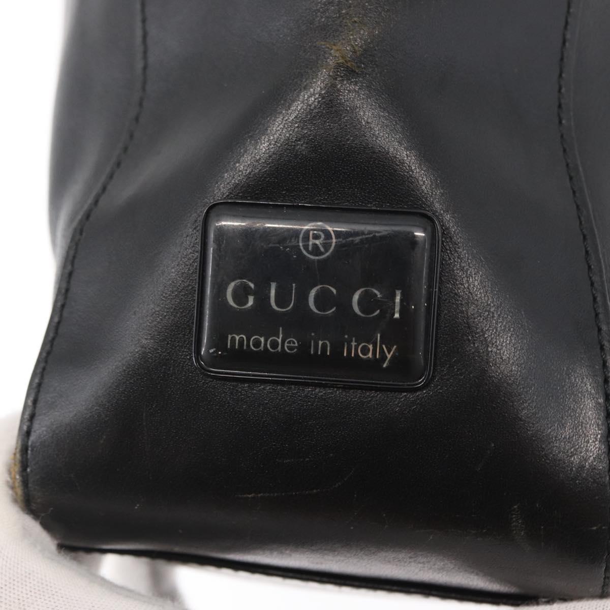 Gucci Vintage Interlocking G Flap Shoulder Bag Leather, BLACK, LEATHER, Shoulder bag
