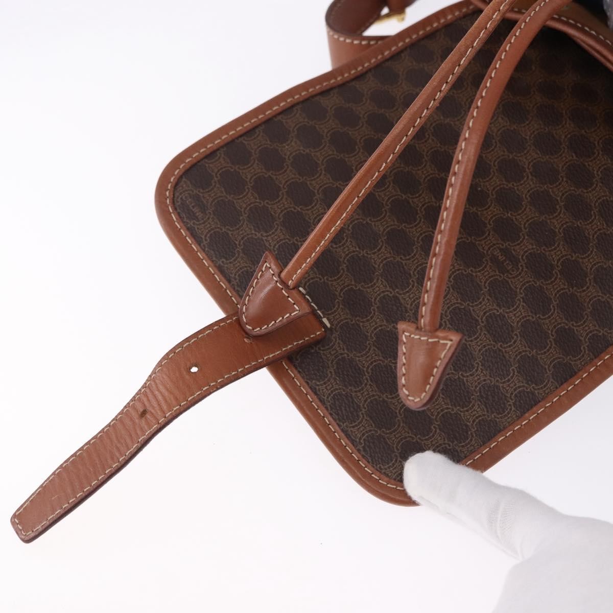 Celine Vintage Macadam Canvas, Brown, Canvas, Backpack