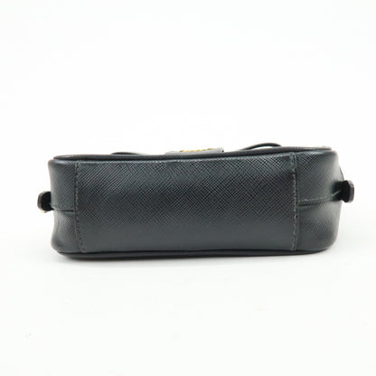 Prada Bow Camera Saffiano Leather, Black, Leather, Crossbody Bag