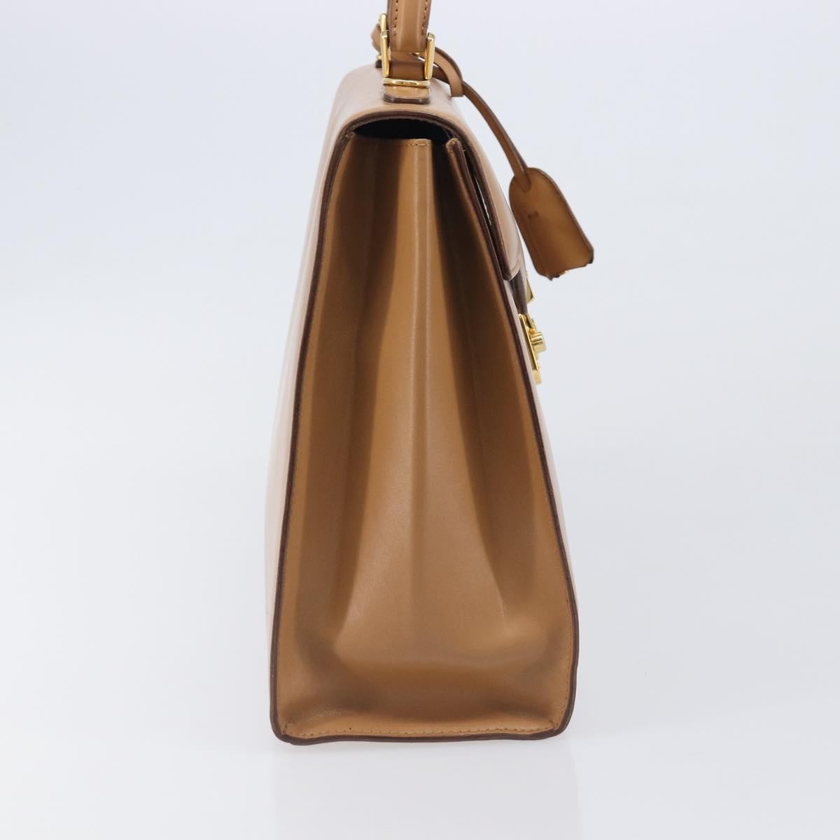 Gucci Vintage Lady Lock Top Handle Leather, Beige, Leather, Handbag