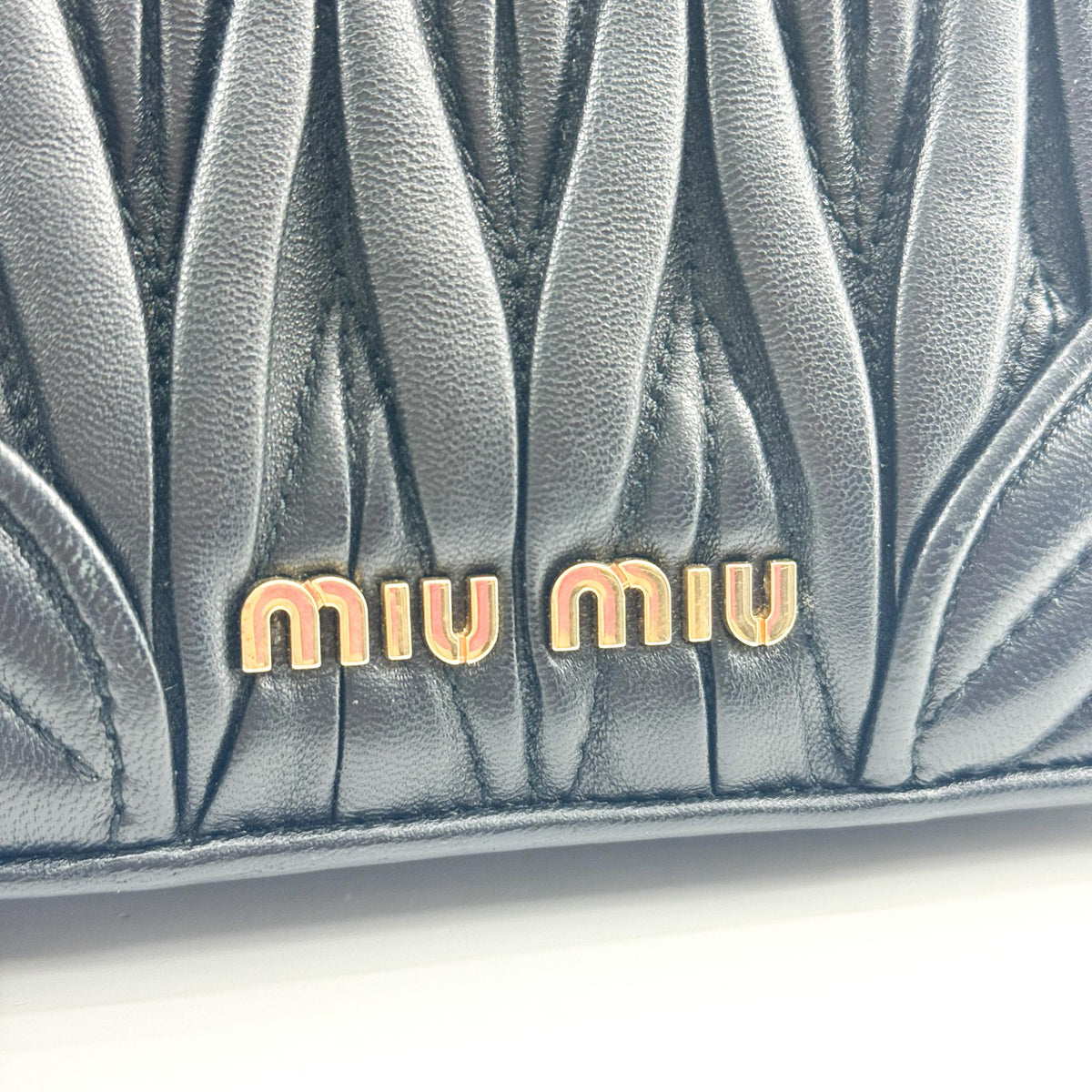 Miu Miu Confidential Matelasse Leather, Black, Leather, Crossbody Bag