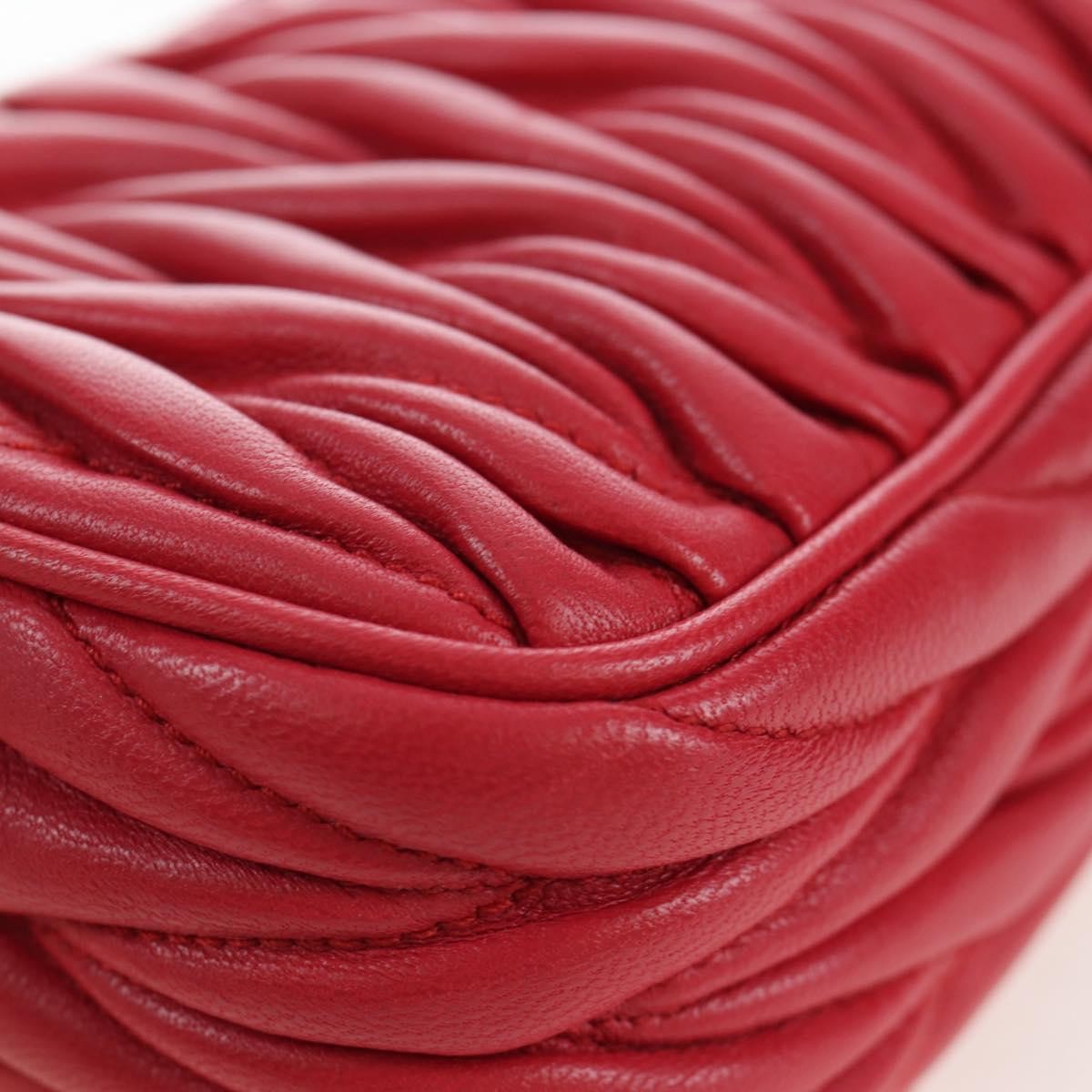 Miu Miu Tech Matelasse Leather, Red, Leather, Crossbody Bag
