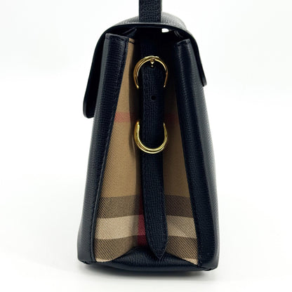 Burberry Camberley Top Handle Leather, Black, Leather, Handbag