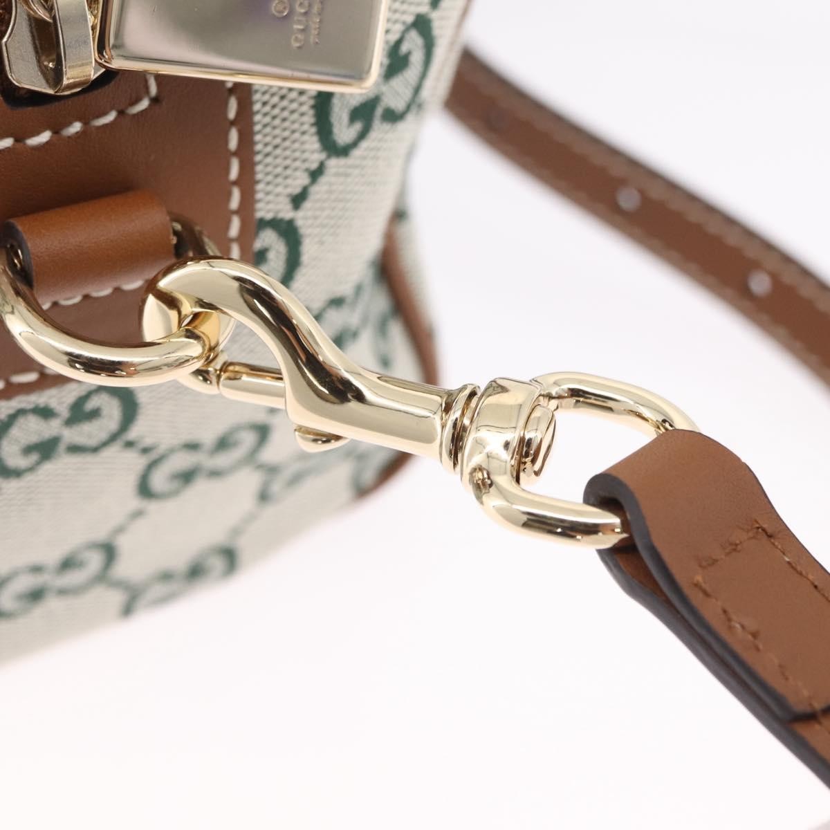 Gucci Web Boston GG Canvas, Green, Canvas, Handbag