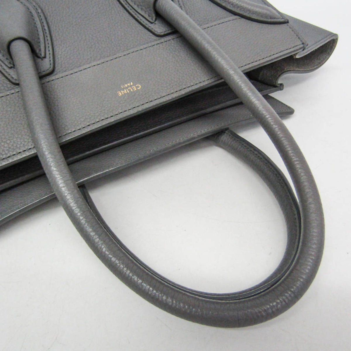 Celine Luggage Smooth Leather, Gray, Leather, Handbag
