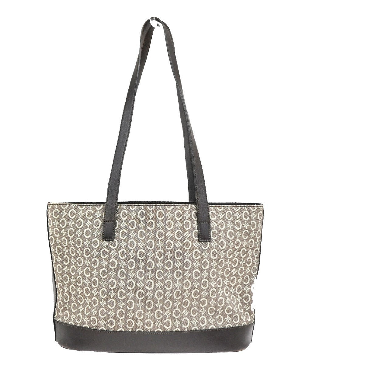 Celine Vintage Macadam Shopper Coated Canvas, Brown, Canvas, Tote Bag