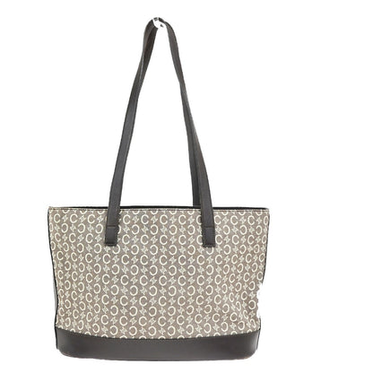 Celine Vintage Macadam Shopper Coated Canvas, Brown, Canvas, Tote Bag