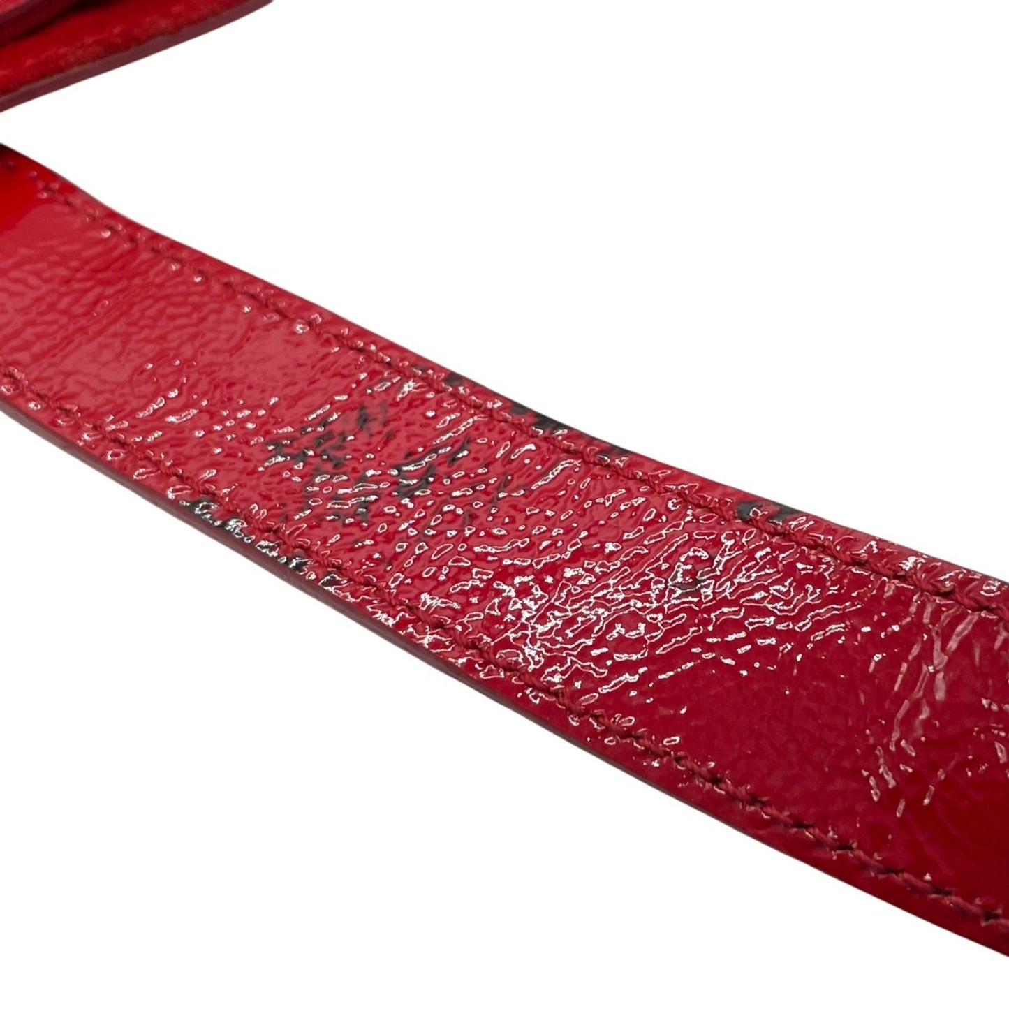 Saint Laurent Downtown Handbag Patent, RED, LEATHER, Handbag
