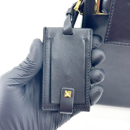 Valentino Garavani My Rockstud Satchel Leather, Black, Leather, Handbag