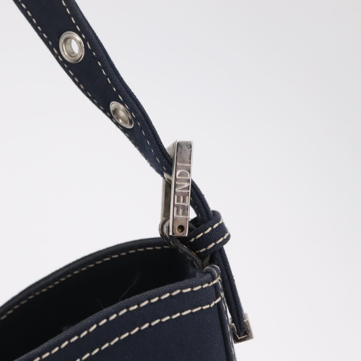 Fendi Baguette Canvas, Navy, Canvas, Handbag