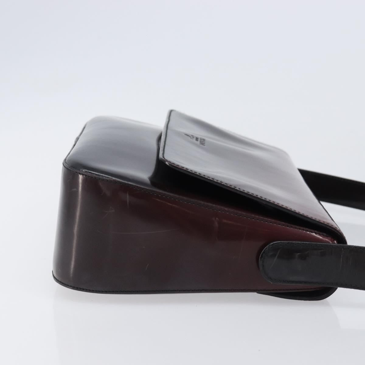 Prada Shoulder Leather, Burgundy, Patent Leather, Shoulder Bag