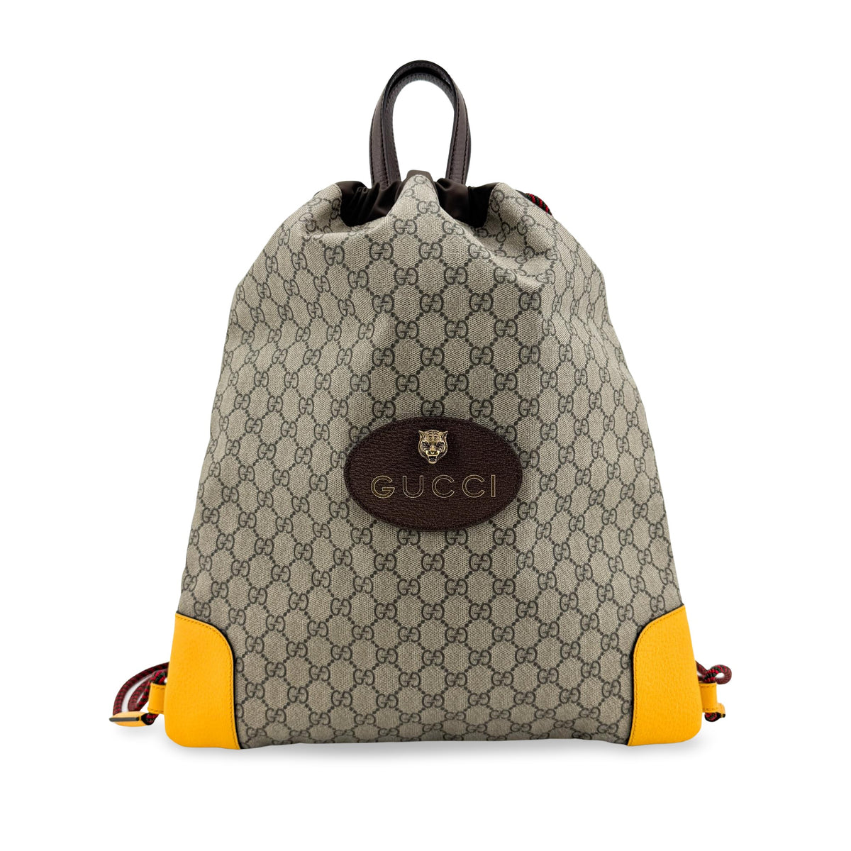Gucci Neo Vintage Drawstring GG Coated Canvas, Beige, Canvas, Backpack