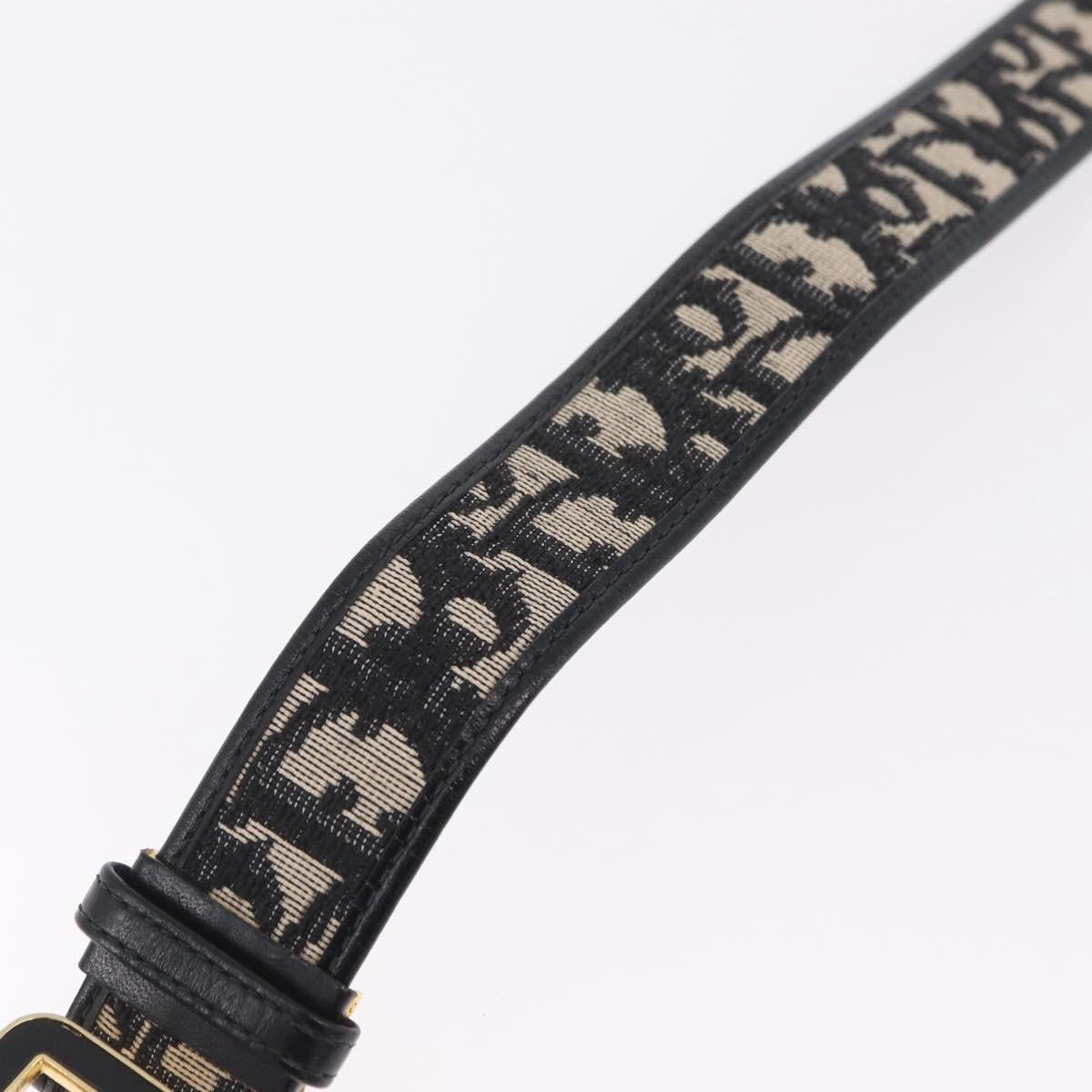 Christian Dior D Buckle Belt Canvas and Leather, Navy, Canvas, Belt
