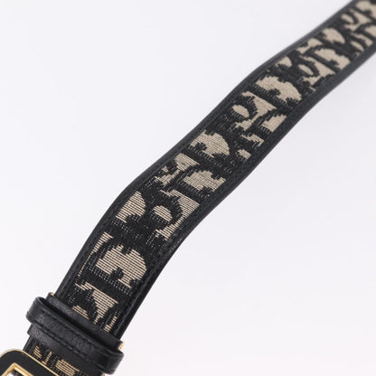 Christian Dior D Buckle Belt Canvas and Leather, Navy, Canvas, Belt