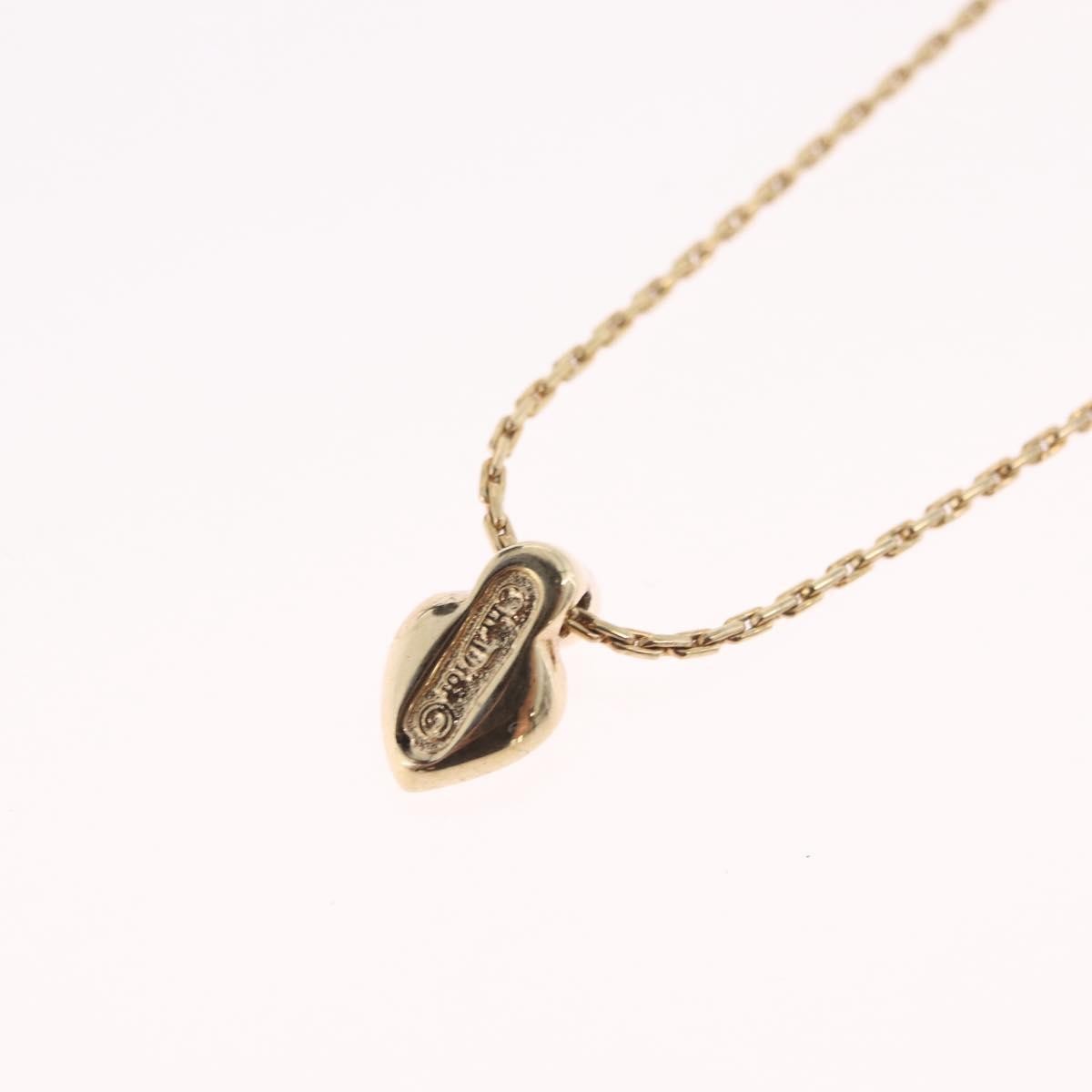 Christian Dior Logo Heart Pendant Metal, Gold, Metal, Necklace