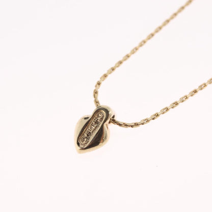 Christian Dior Logo Heart Pendant Metal, Gold, Metal, Necklace