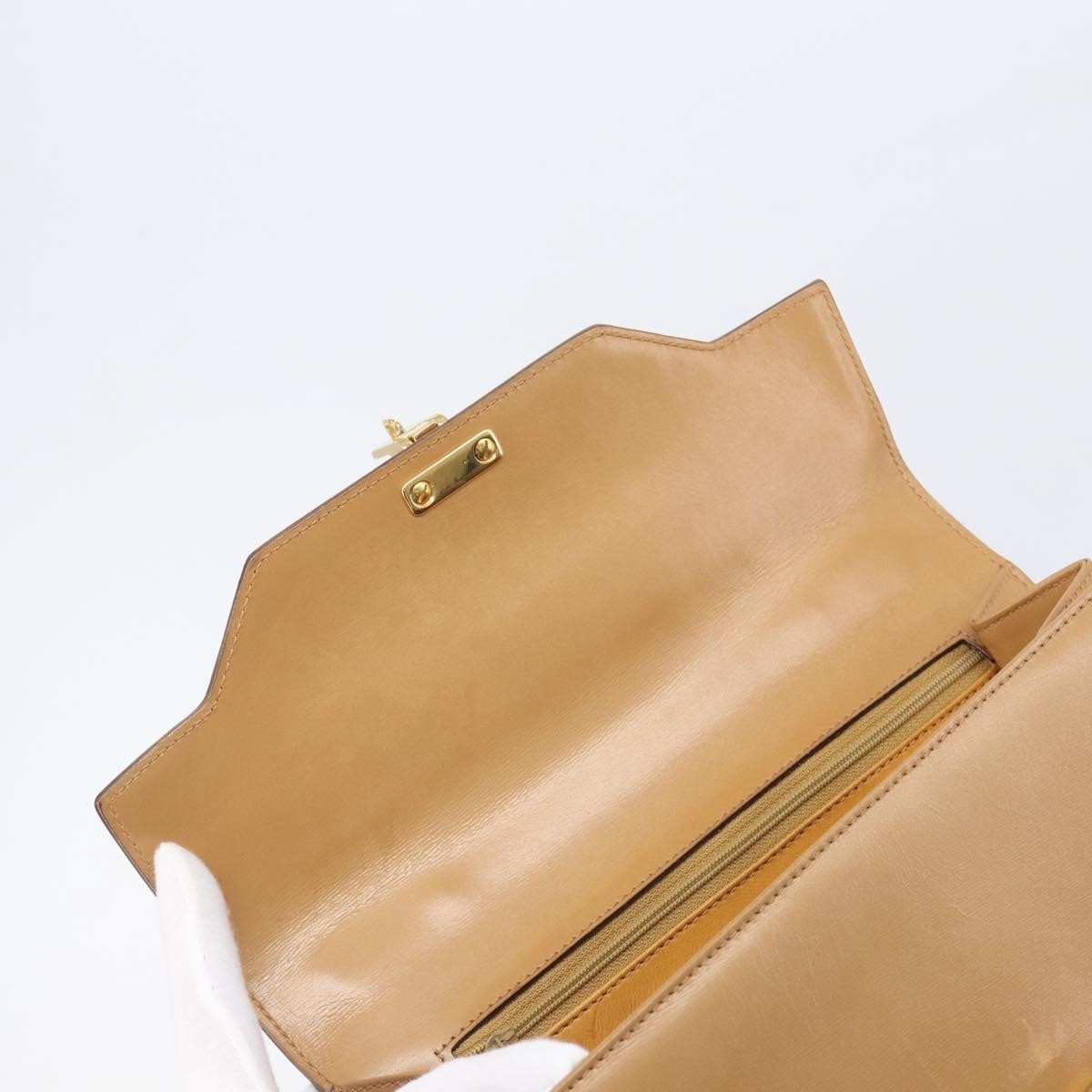 Gucci Vintage Lady Lock Top Handle Leather, Beige, Leather, Handbag