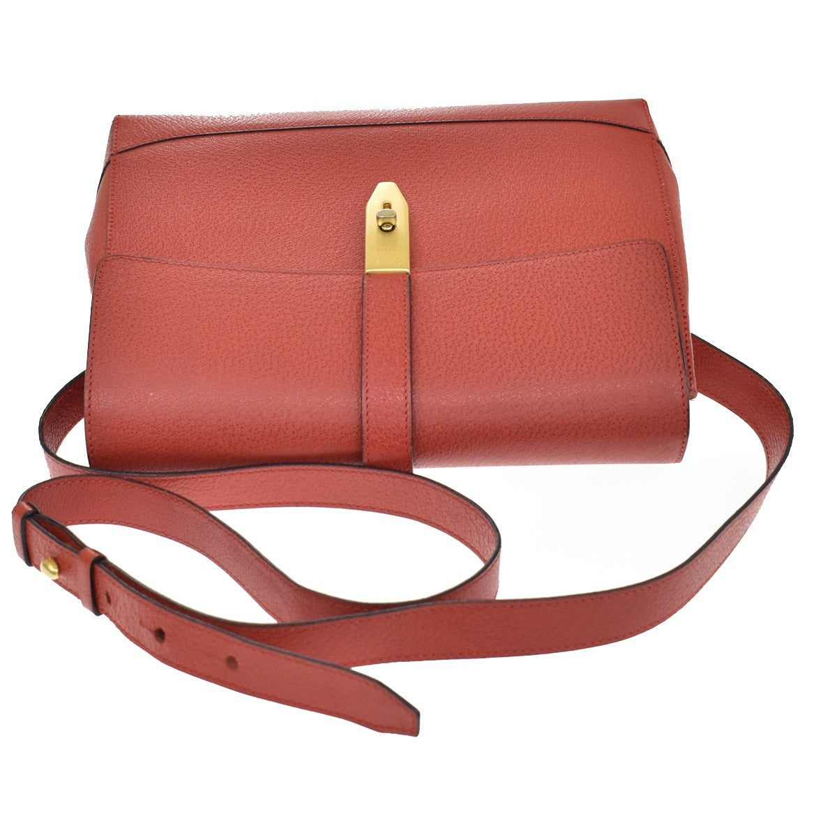 Celine Shoulder Leather, Red, Leather, Shoulder Bag