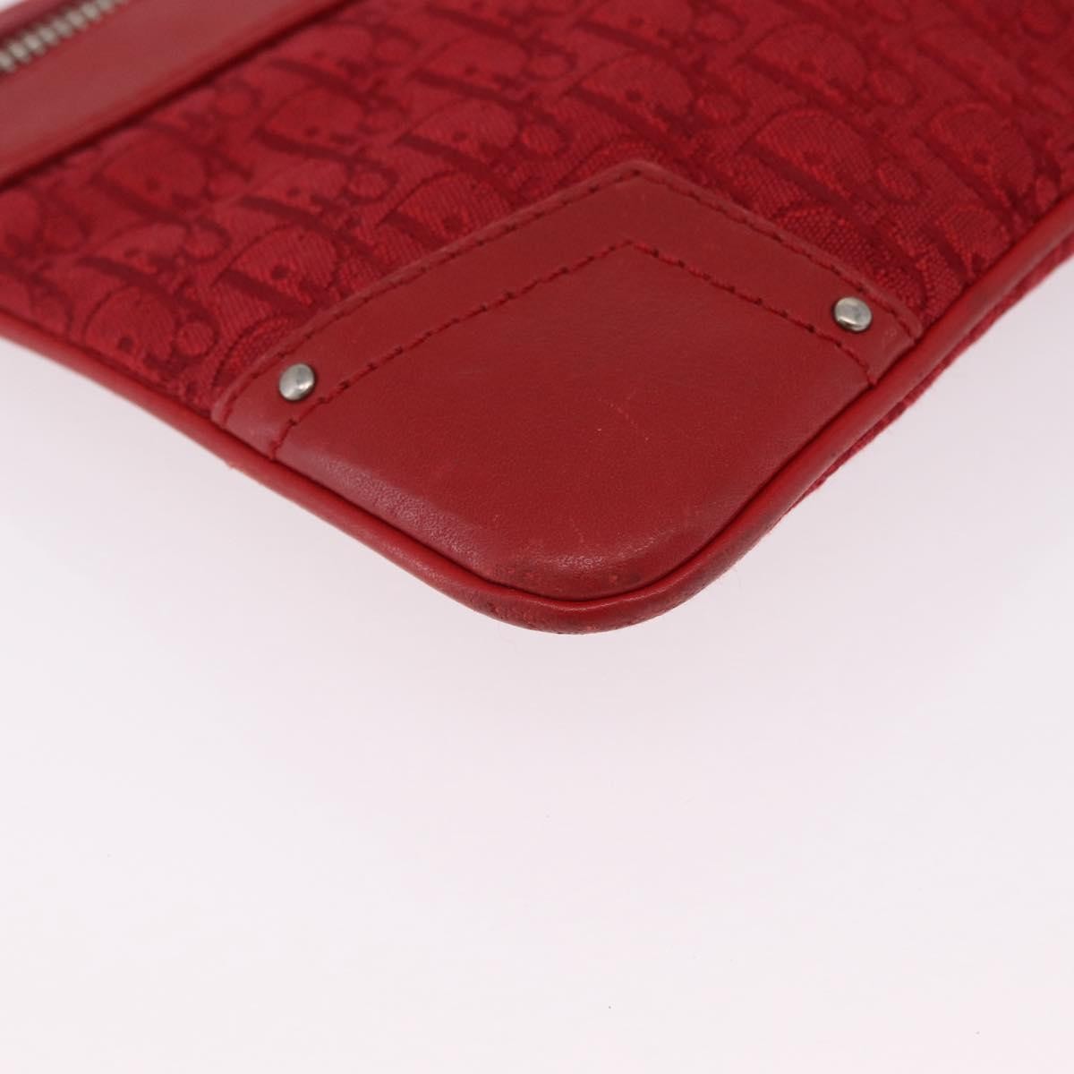 Christian Dior Vintage Street Chic Diorissimo Canvas with Leather, Red, Canvas, Shoulder Bag