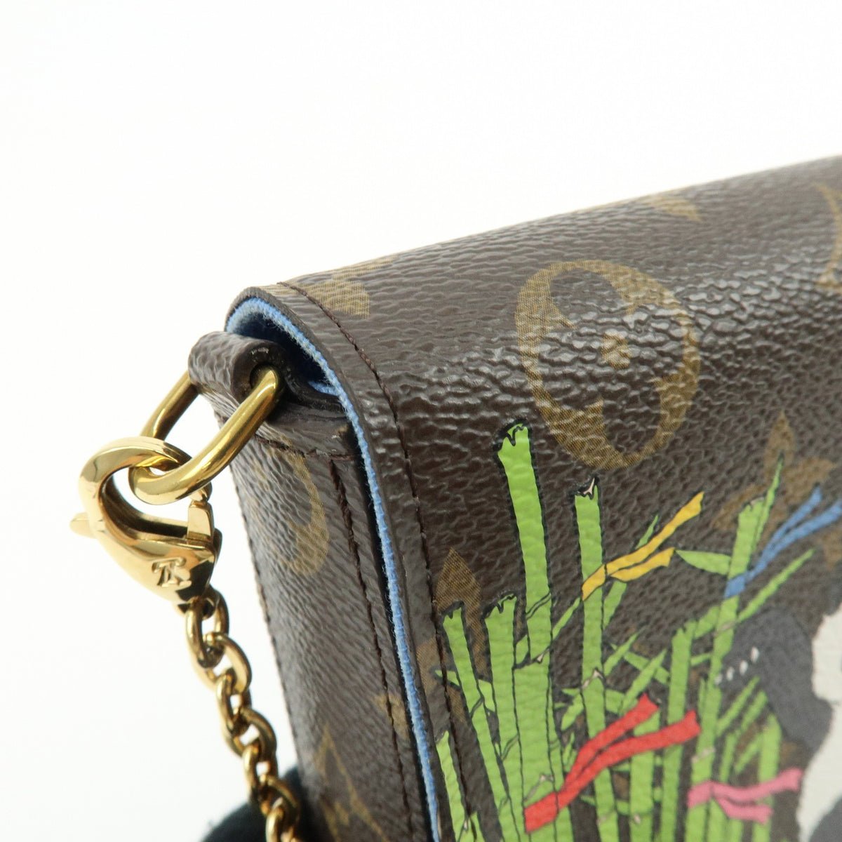 Louis Vuitton Felicie Pochette Limited Edition Vivienne Xmas Monogram Canvas, Brown, Canvas, Clutch