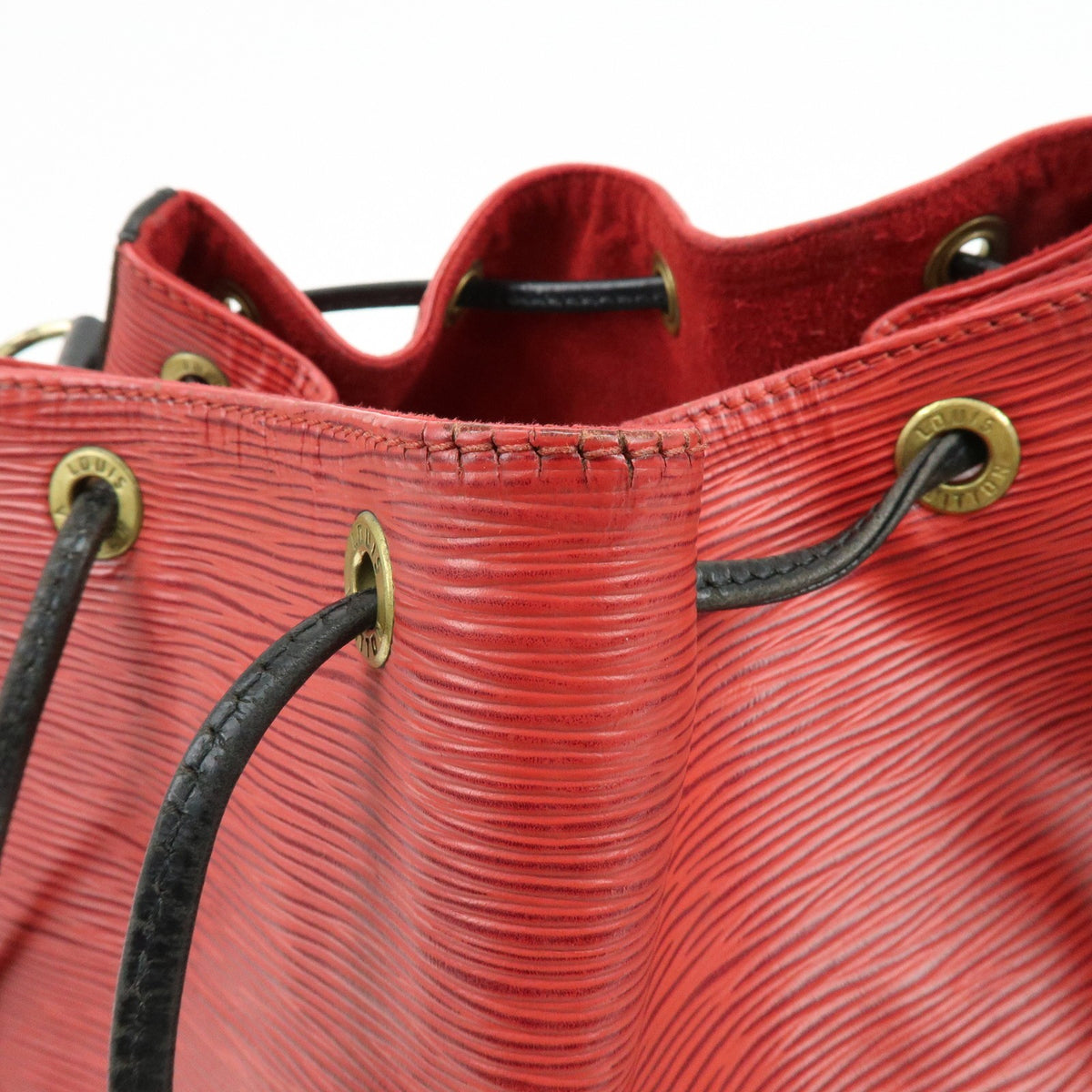 Louis Vuitton Bicolor Petit Noe Epi Leather, Red, Leather, Handbag