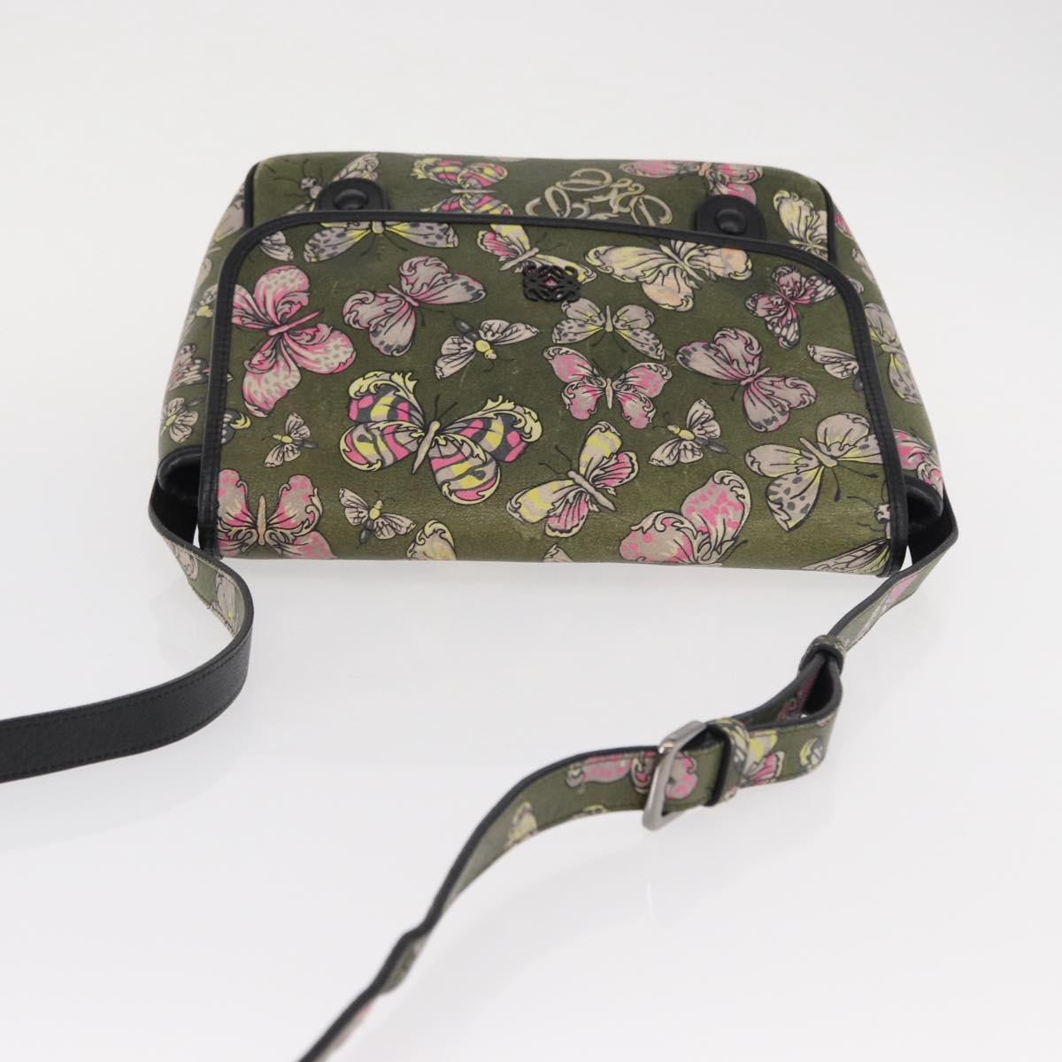 Loewe Messenger Printed Leather, Green, Leather, Handbag