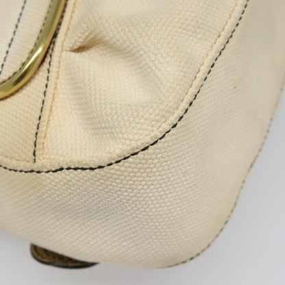 Fendi Chain Baguette Patent, Beige, Canvas, Shoulder Bag