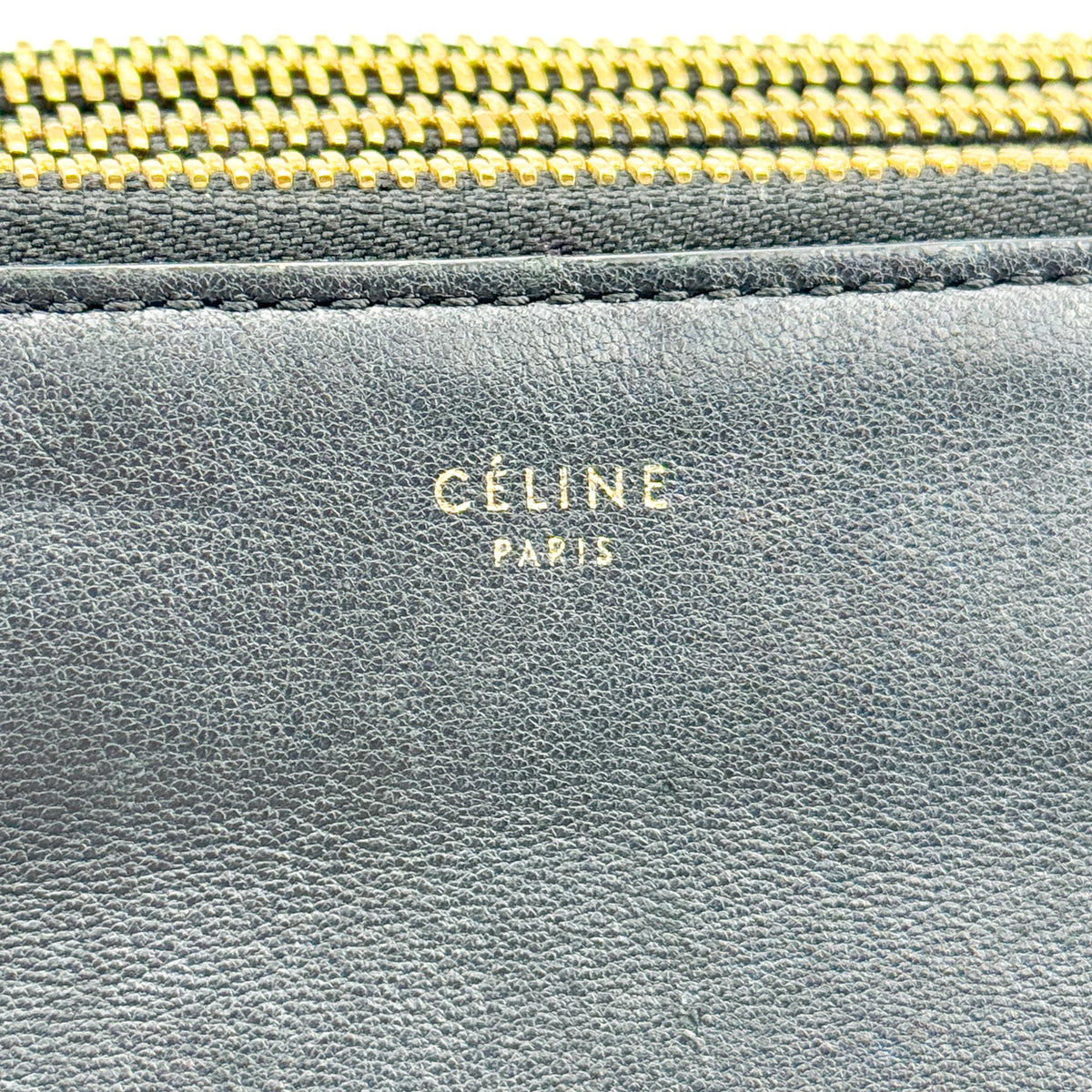 Celine Trio Leather, Black, Leather, Crossbody Bag