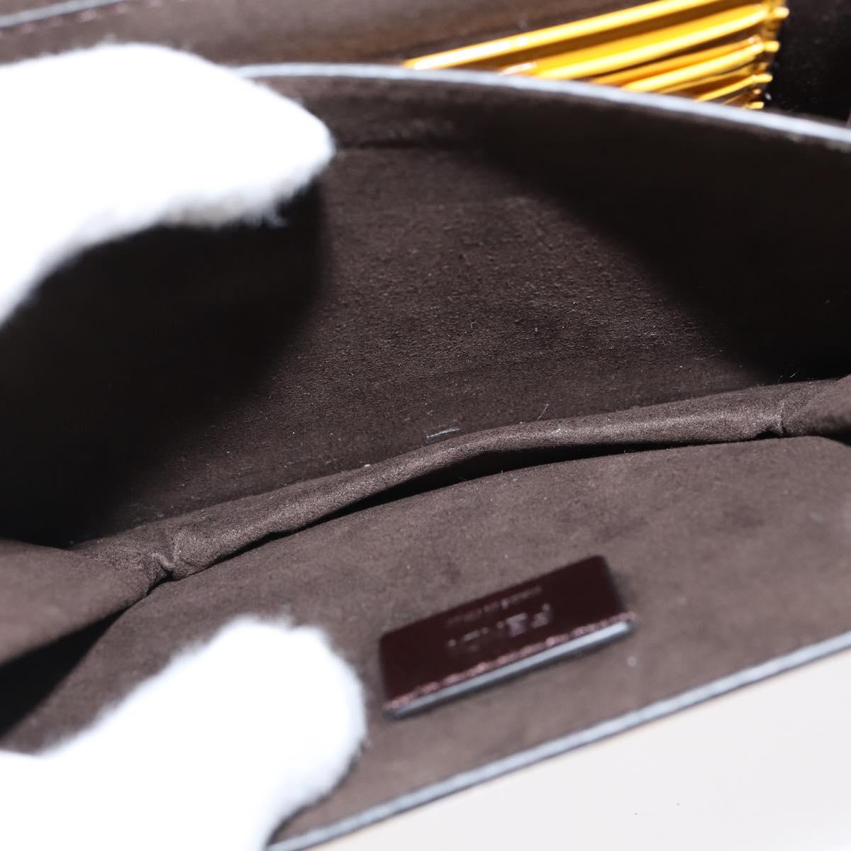 Fendi Curligraphy Shoulder Enamel Yellow Silver, YELLOW, PATENT_LEATHER, Shoulder bag