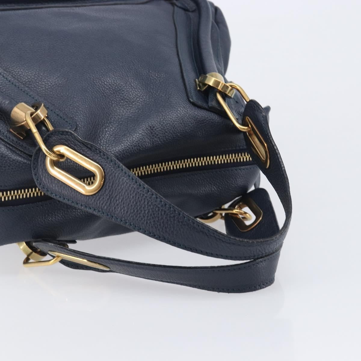 Chloe Paraty Top Handle Leather, Navy, Leather, Handbag