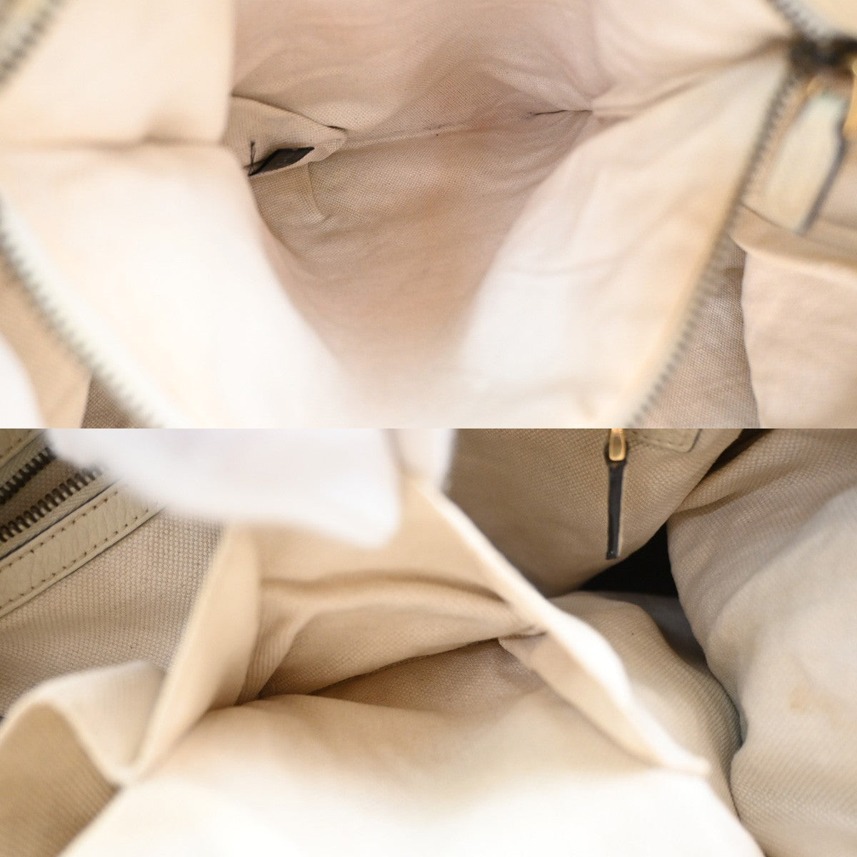Gucci Twill Satchel Leather, White, Leather, Shoulder Bag