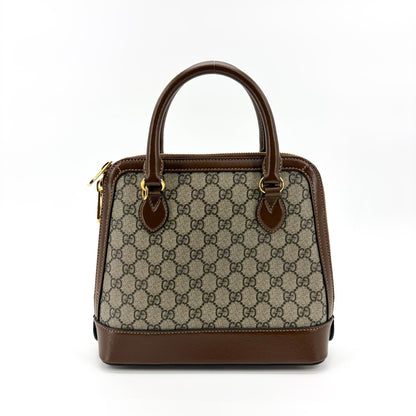 Gucci Horsebit 1955 GG Canvas with Leather, Brown, Canvas, Tote Bag