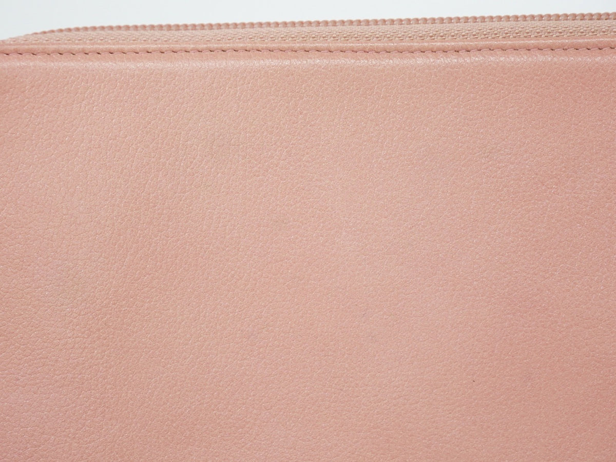 Chanel Camellia Zip Around Organizer Leather, Pink, Leather, Wallet