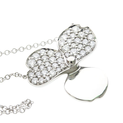 Tiffany & Co. Paper Flowers Pendant Platinum with Pave Diamonds, Silver, Platinum, Necklace