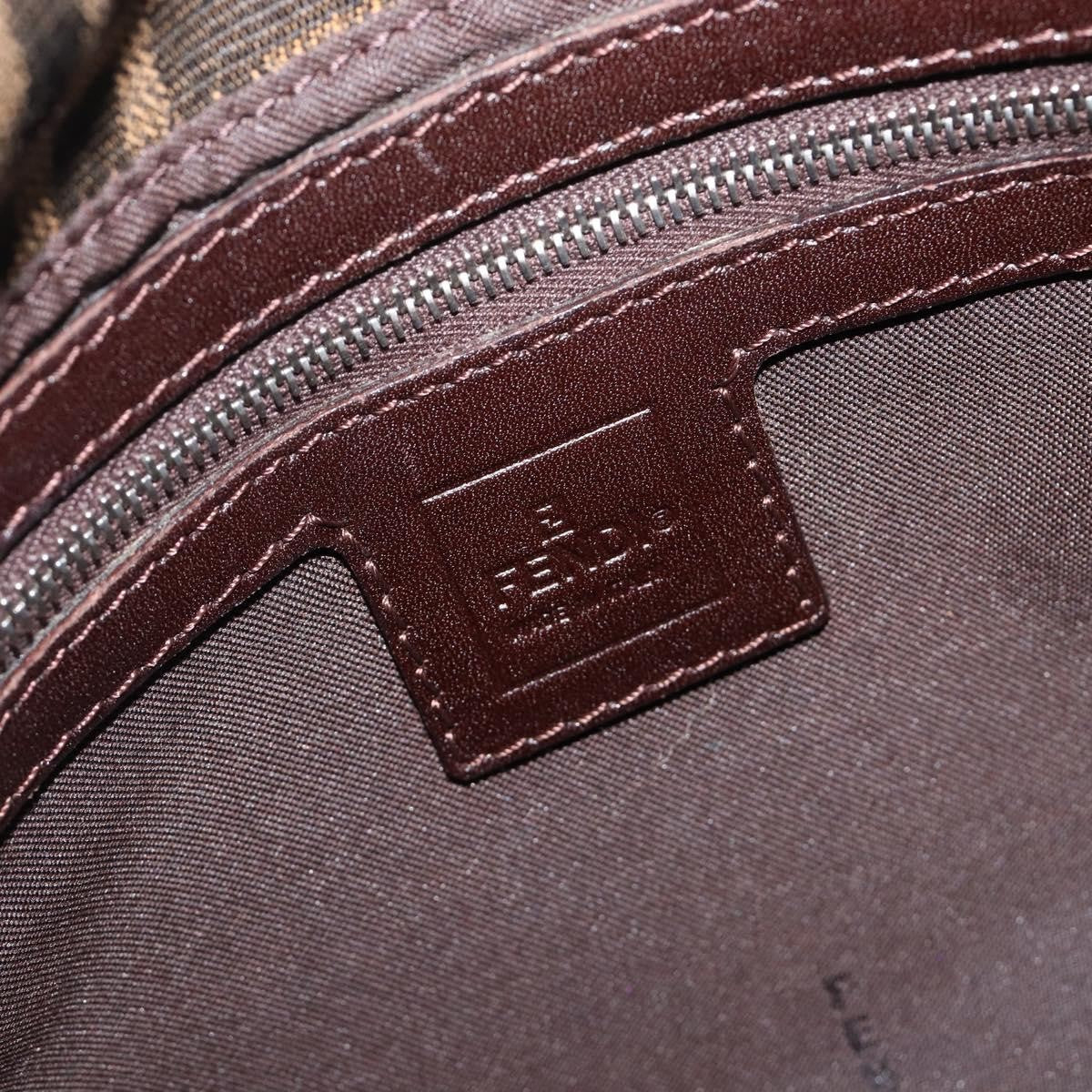 Fendi Round Flap Baguette Zucca Canvas, Black, Canvas, Shoulder Bag