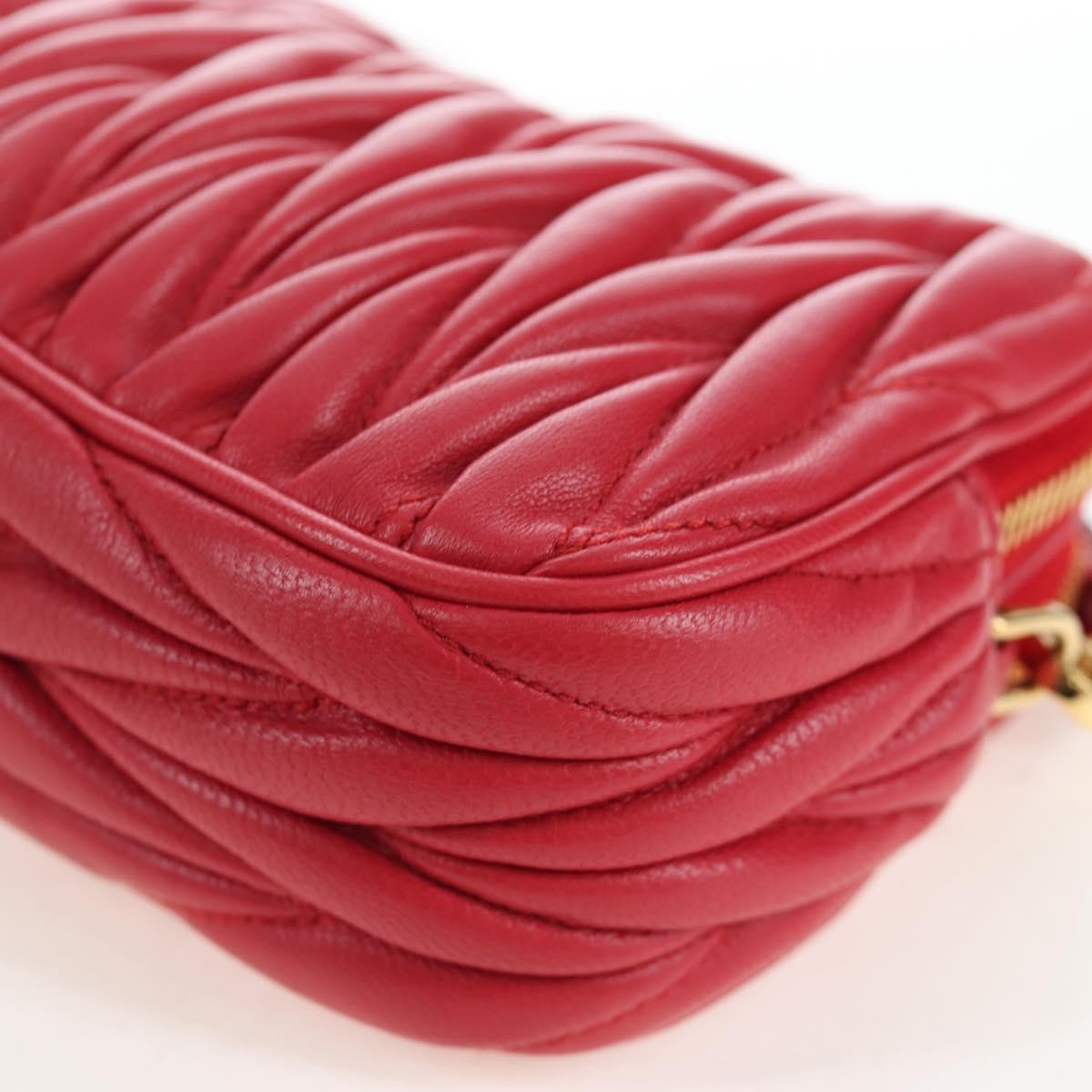 Miu Miu Tech Matelasse Leather, Red, Leather, Crossbody Bag