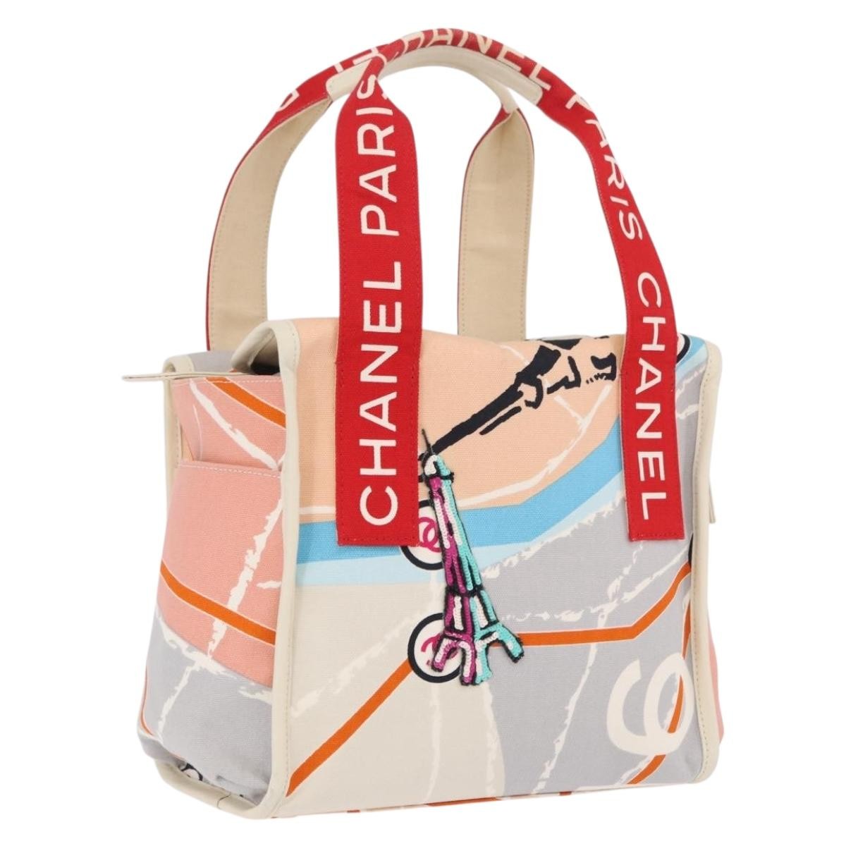 Chanel Eiffel Tower Printed Canvas, Multicolour, Canvas, Tote Bag