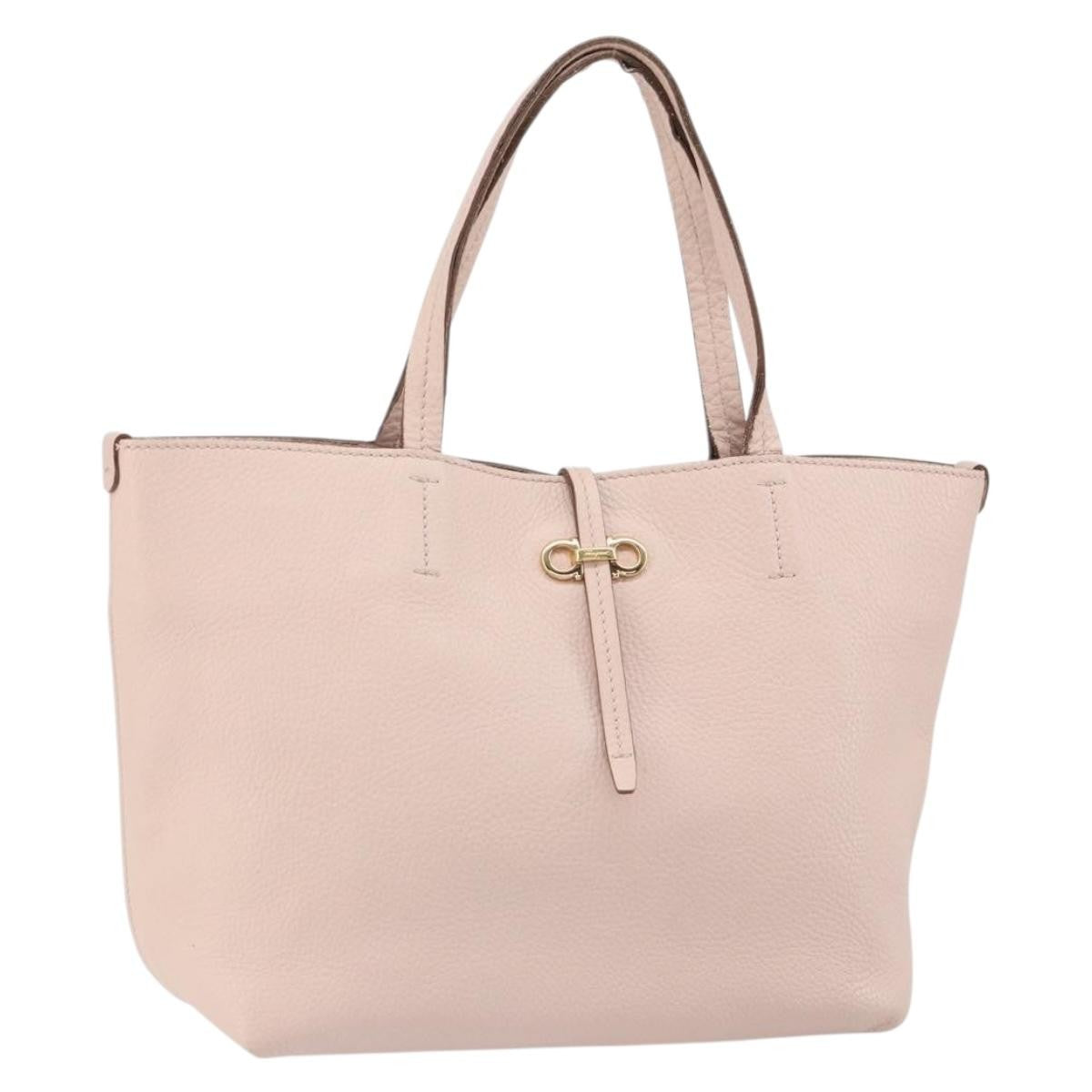 Salvatore Ferragamo Gancini Tote Leather, Pink, Leather, Tote Bag