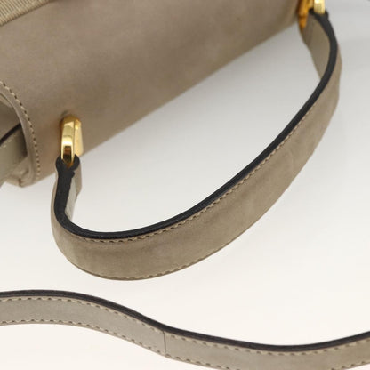 Salvatore Ferragamo Convertible Vara Bow Tote Suede, Beige, Suede, Handbag