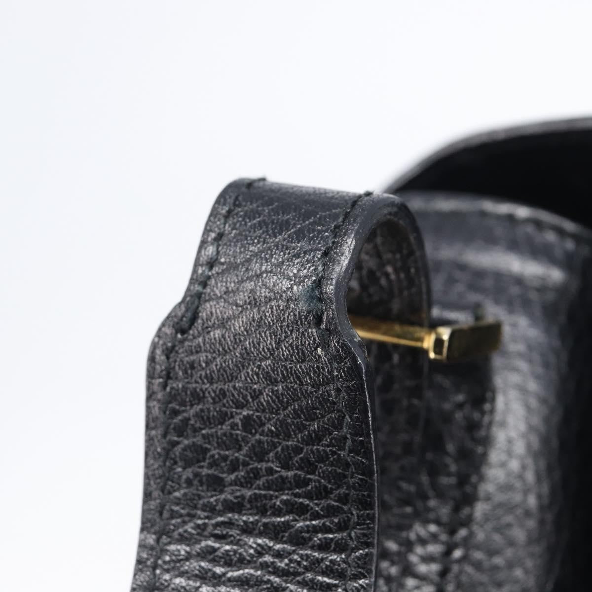 Celine Vintage Circle Logo Leather, Black, Leather, Crossbody Bag