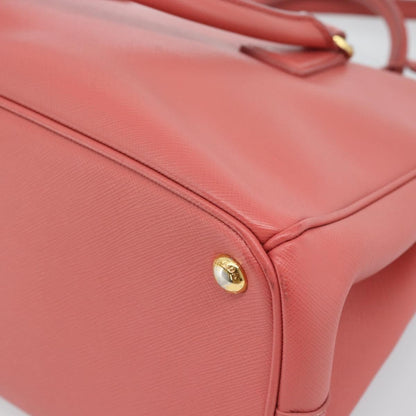 Prada Galleria Double Zip Saffiano Leather, Pink, Leather, Tote Bag