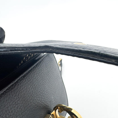 Gucci Interlocking Leather, Black, Leather, Shoulder Bag