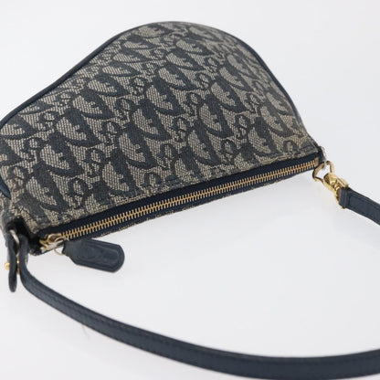 Christian Dior Vintage Saddle Bag Canvas, Navy, Canvas, Clutch