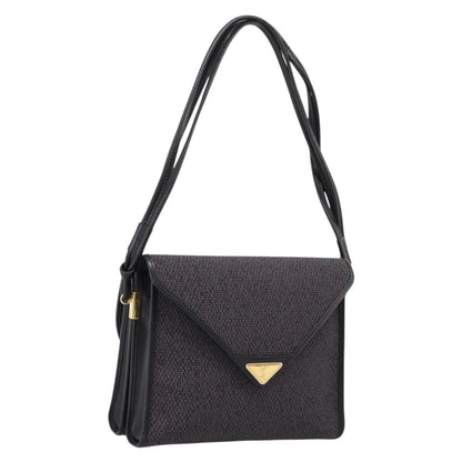 Saint Laurent Vintage Shoulder bag Leather, Gray, Canvas, Shoulder Bag
