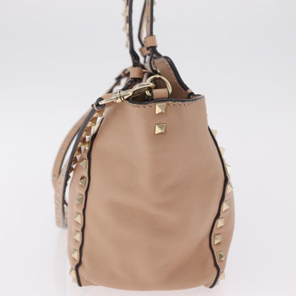Valentino Garavani Rockstud Soft Leather, Beige, Leather, Tote Bag