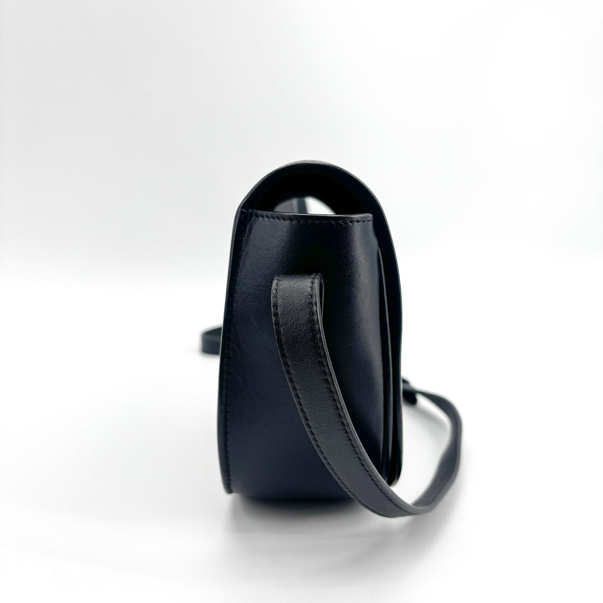 Celine Cuir Triomphe Folco Leather, Black, Calfskin, Handbag