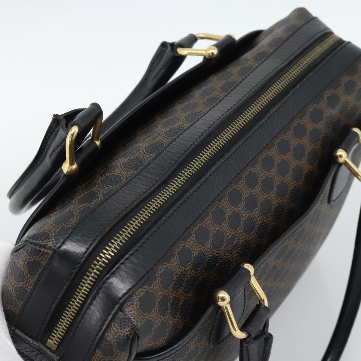 Celine Vintage Boston Macadam Coated Canvas, Black, Canvas, Handbag