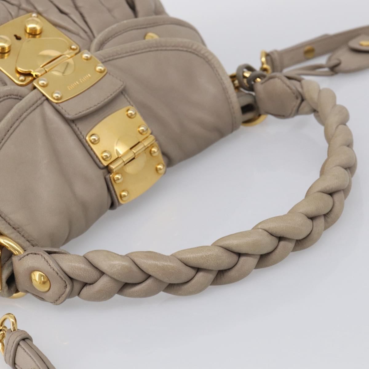 Miu Miu Coffer Hobo Matelasse Leather, Beige, Leather, Handbag