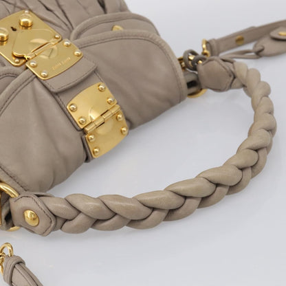 Miu Miu Coffer Hobo Matelasse Leather, Beige, Leather, Handbag